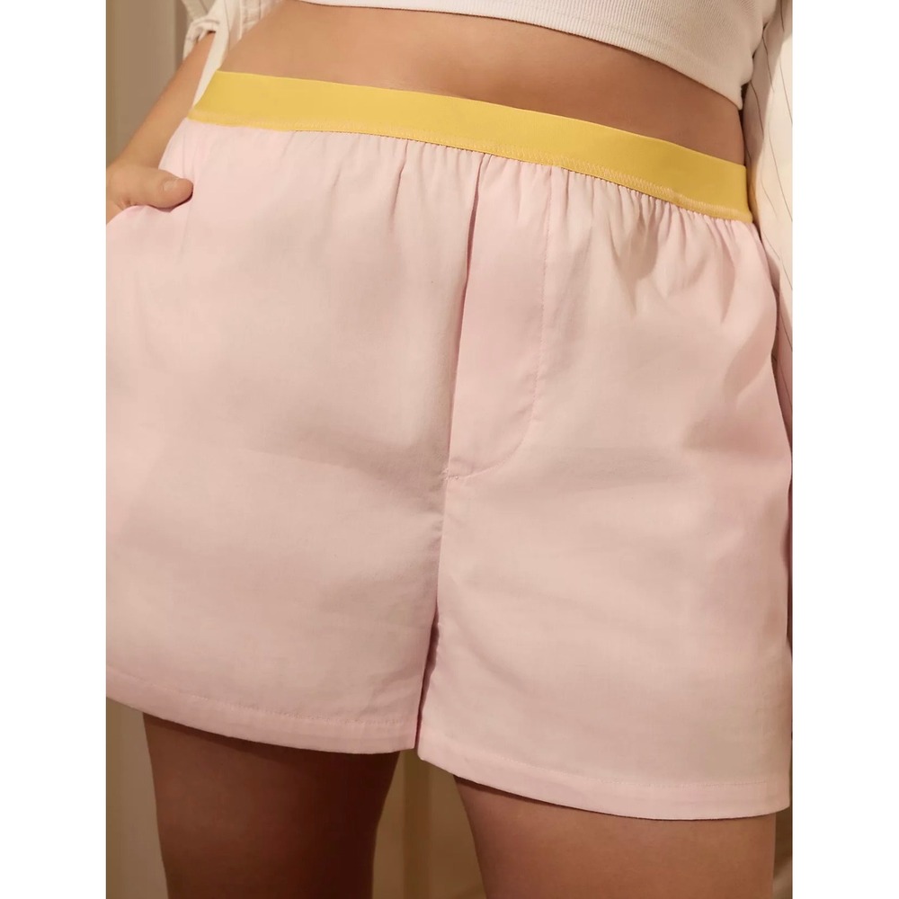 Anthropologie Colorblock Boxer Shorts pink yellow size XL